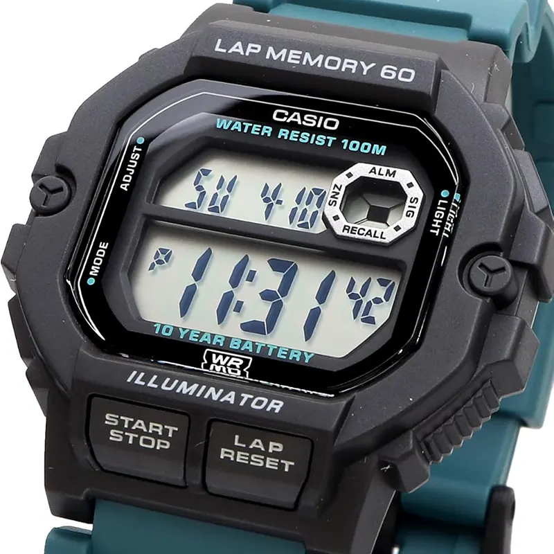 Casio Youth Green Resin Strap Men's Watch- WS-1400H-3AV